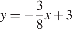 y = минус дробь: чис­ли­тель: 3, зна­ме­на­тель: 8 конец дроби x плюс 3